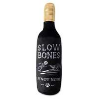 Fringe Studio Plush Squeaker Dog Toy - Slow Bones Bottle Pinot Noir