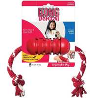 KONG Dental Treat Dispensing Dog Toy with Tug Rope - Small