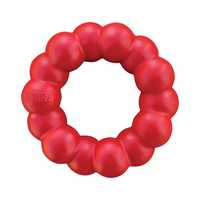 KONG Natural Red Rubber Ring Dog Toy for Healthy Teeth & Gums - Medium/Large