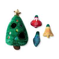 Fringe Studio Christmas Tree Burrow Dog Toy - Ready Set Glow! + 3 Toys