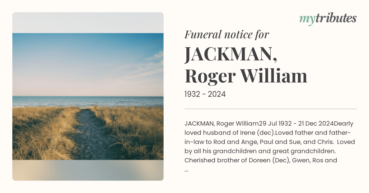 JACKMAN, Roger William