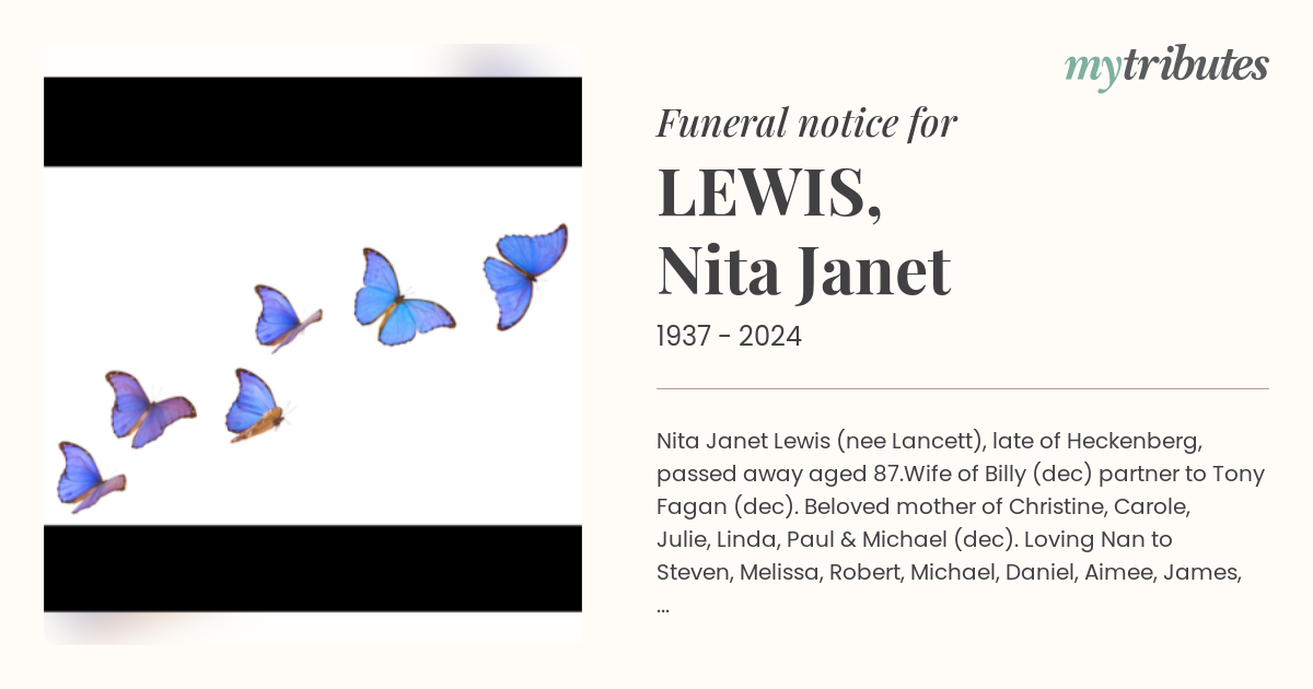 LEWIS, Nita Janet