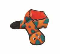 Invincibles Snake Squeaker Dog Toy Orange/Blue - New Colours! - 3 Squeaker