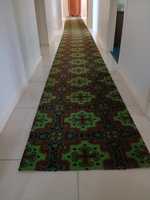 Very good condition, 8.5m long rug runner, patterned, main colors brown and dark green, no wear or...