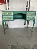Solid wood traditional design dressing table white and green as in photos. Can easily be painted if...