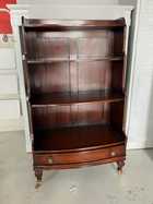 ANTIQUE ENGLISH MAHOGANY WATERFALL BOOKCASE