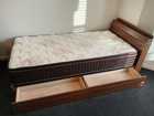 SINGLE BED BASE WITH TWO STORAGE DRAWERS AND MATTRESS