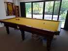 BILLIARD /POOL TABLE ANTIQUE 3/4 INCH ITALIAN SLATE 9X5 FOOT . ALL ACCESSORIES. TAMBORINE