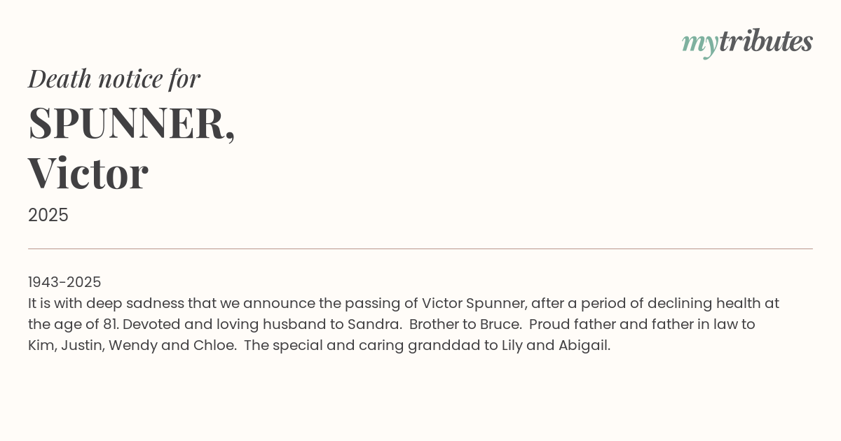 SPUNNER, Victor