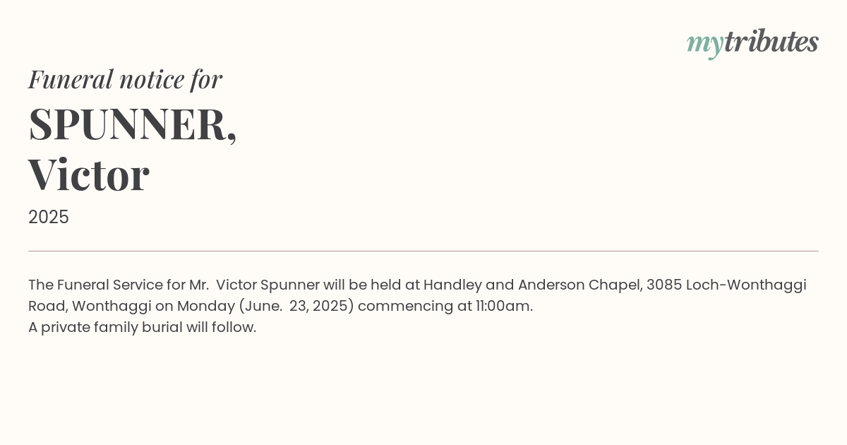 SPUNNER, Victor