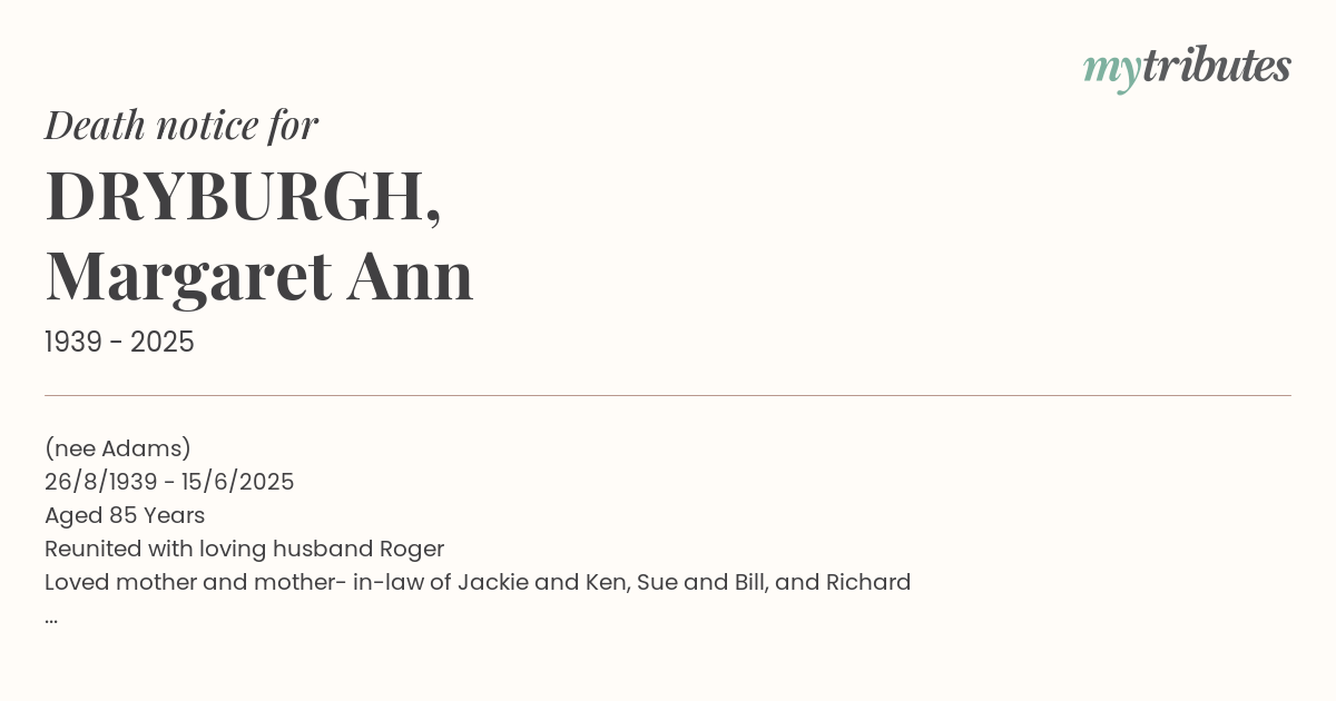 Remembering Australian Fashion Icon Margaret Ann Dryburgh & Celebrating Simon Townsend's Legacy