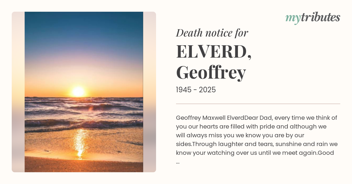 ELVERD, Geoffrey
