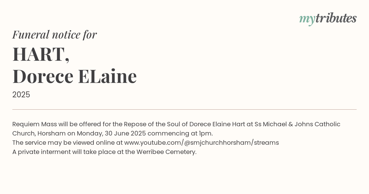 HART, Dorece ELaine