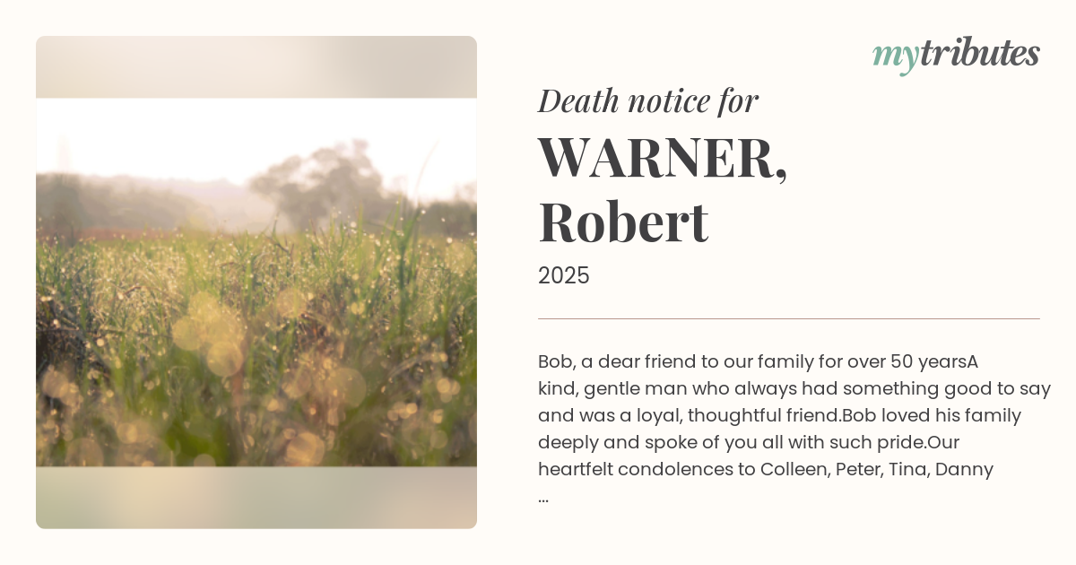 WARNER, Robert
