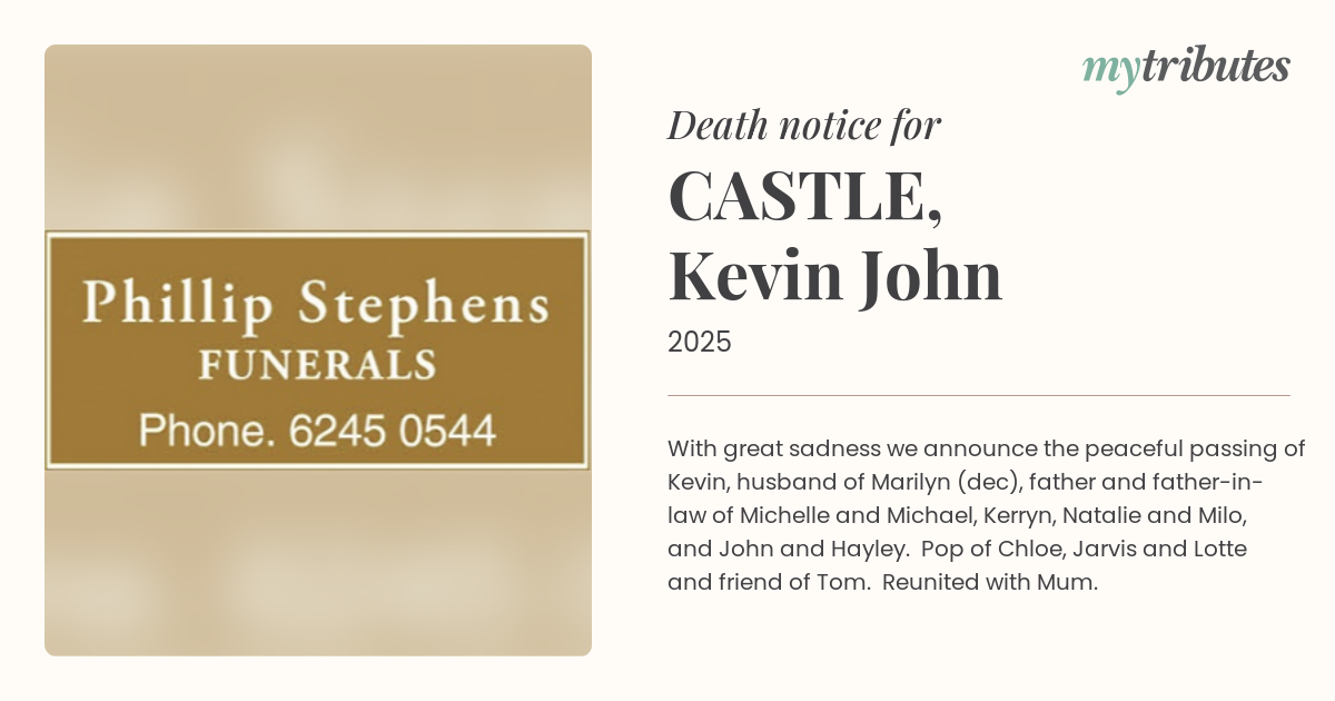 CASTLE, Kevin John