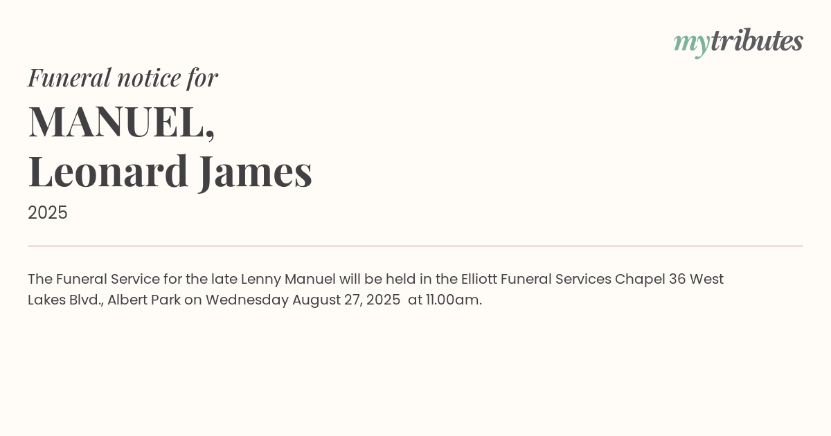 MANUEL, Leonard James