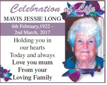 LONG, Mavis Jessie