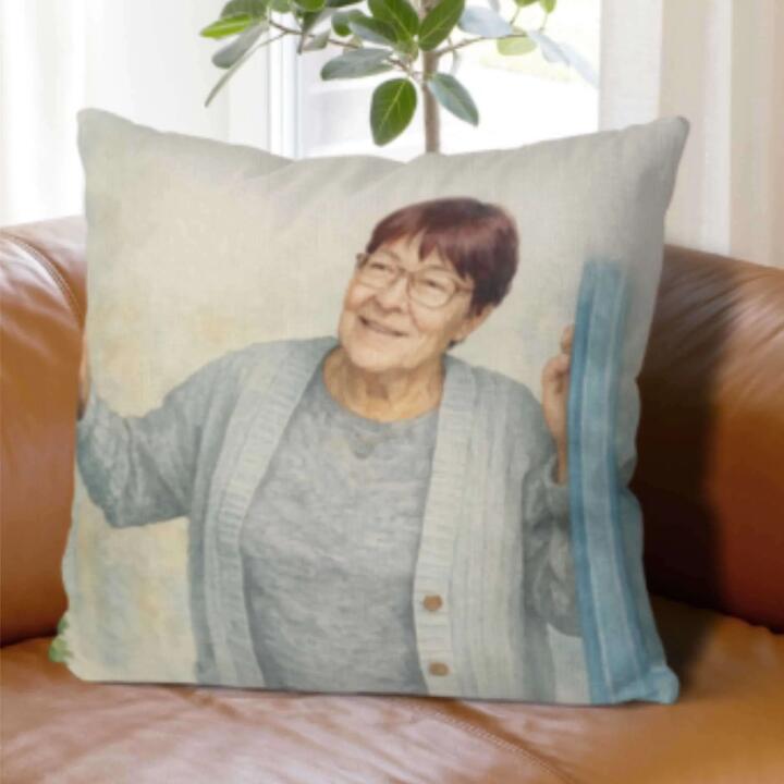 Turn a treasured photo into a meaningful keepsake with our Personalised AI Portrait Cushion, designed...
