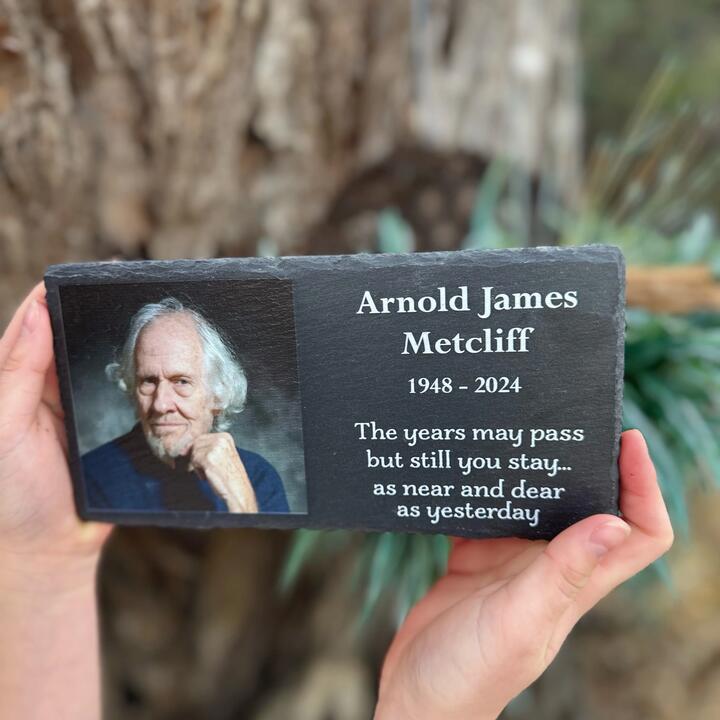 Some memories are meant to be held onto forever. This personalised memorial slate plaque creates a...