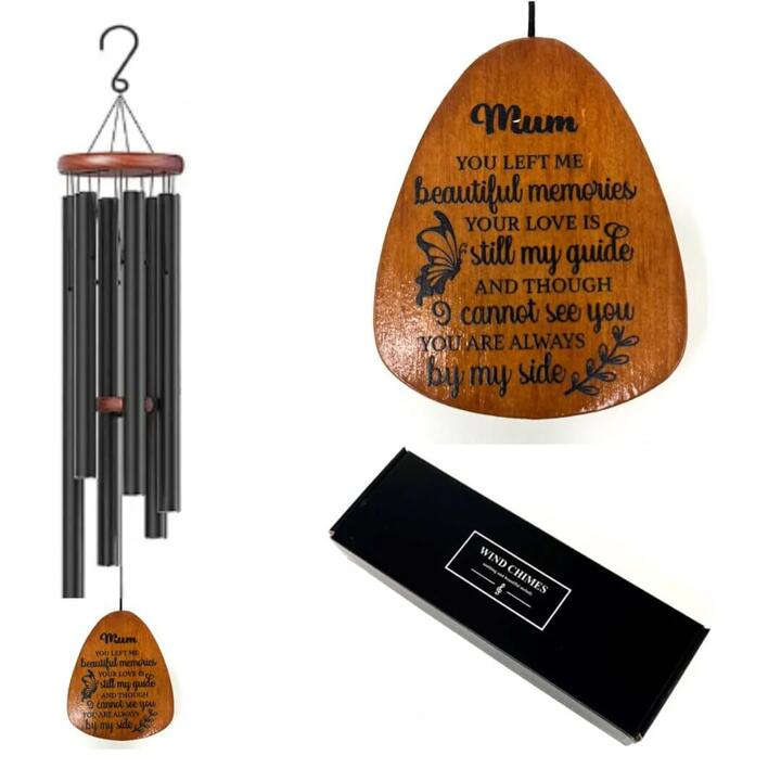 Memorial windchimes with heartfelt saying. A soothing outdoor keepsake that brings comfort...