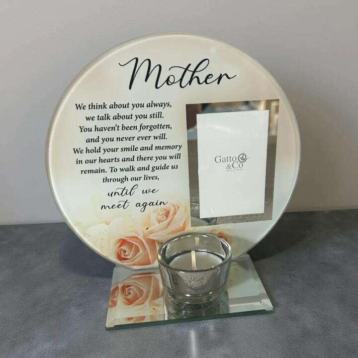 Remember a special mother with 19x15 m glass candle holder memorial frame. A heartfelt loss of mother...