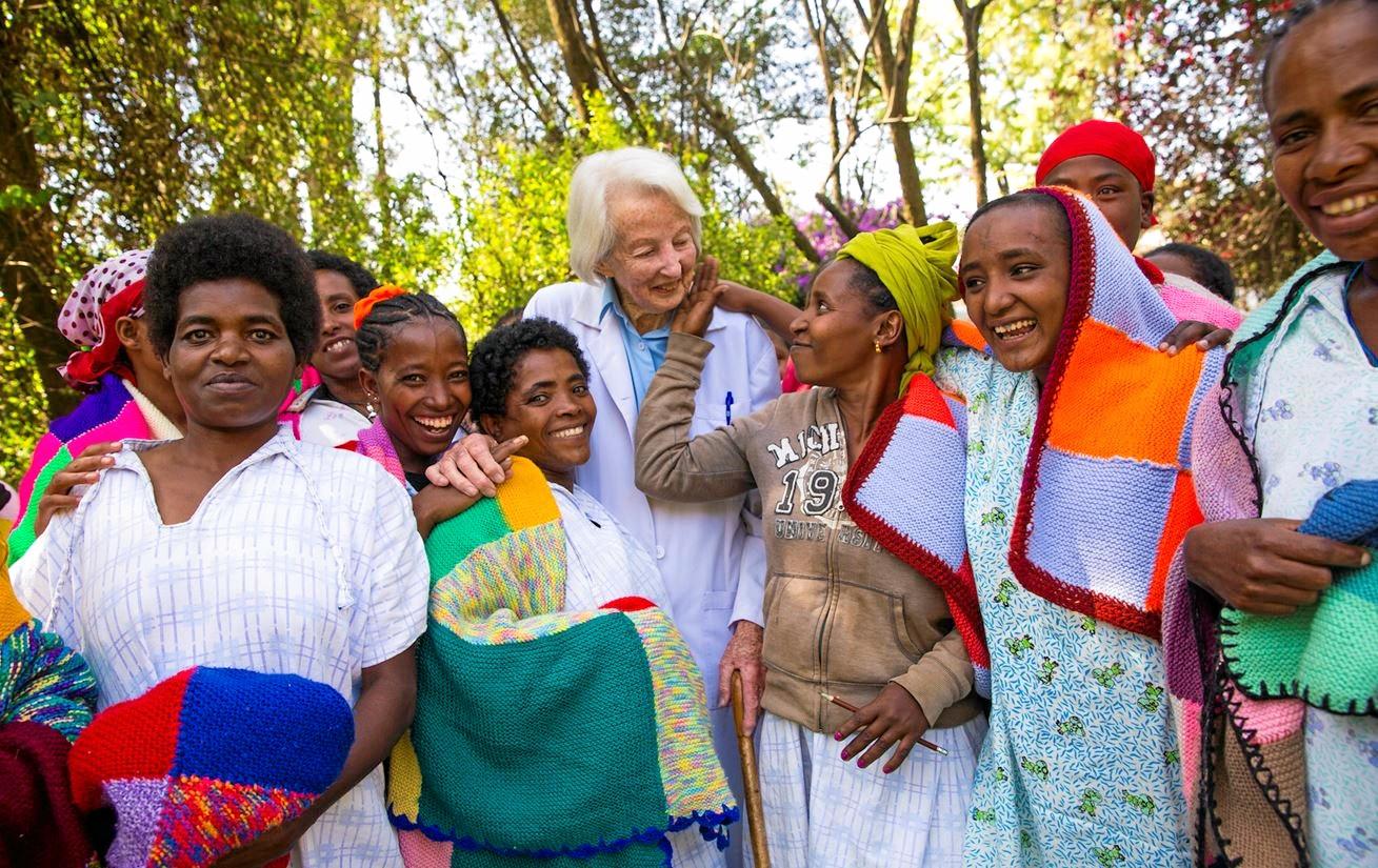 Founder of Hamlin Fistula Ethiopia, Catherine Hamlin with patients