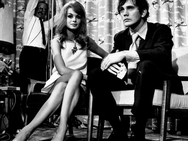 Jean Shrimpton with boyfriend Terence Stamp during their time in Melbourne in 1965.