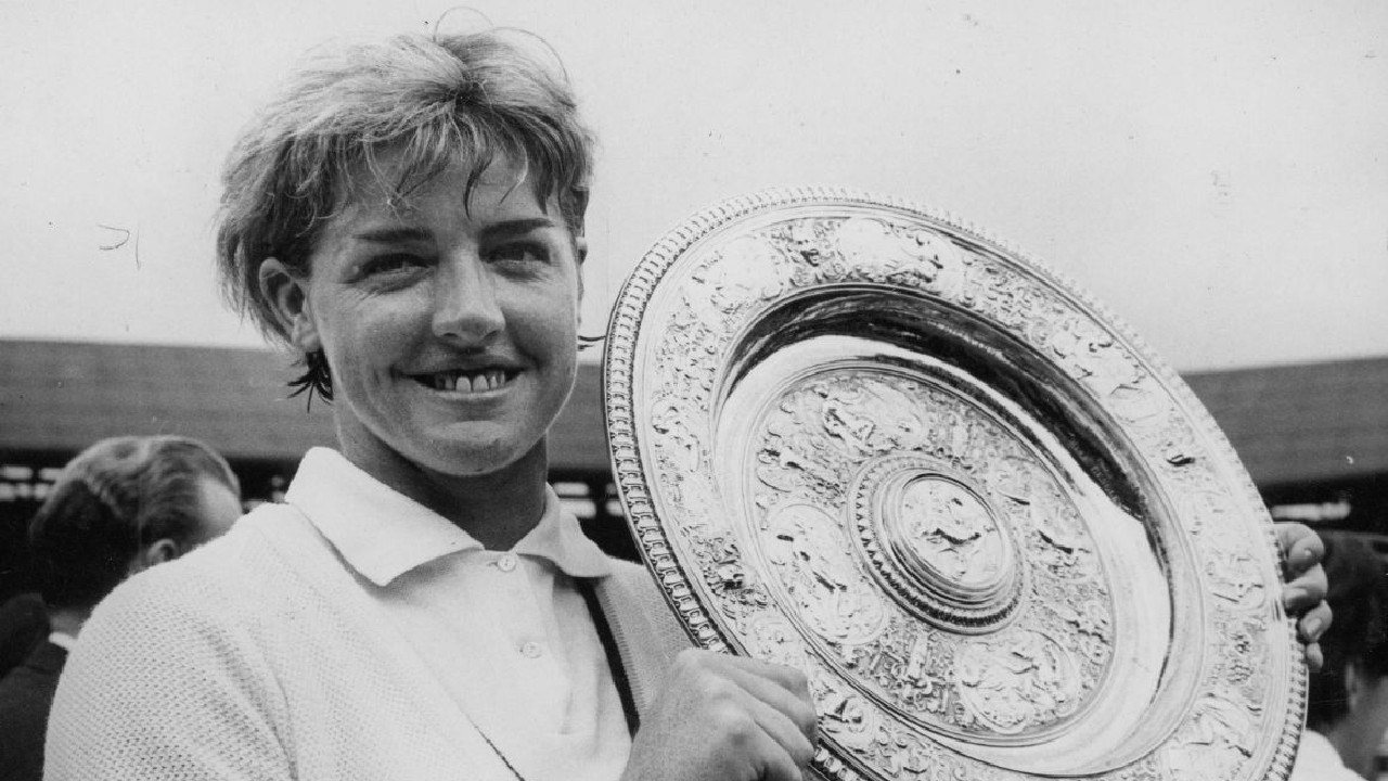 Margaret Court, then Margaret Smith, after winning at Wimbledon. Picture: Press Association