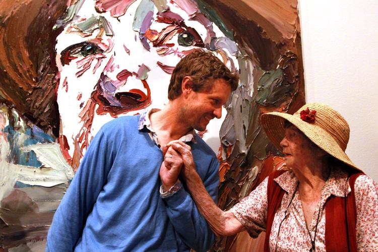 Ben Quilty with artist Margaret Olley at the Art Gallery of NSW in 2011. Quilty won the Archibald Prize with his portrait of his friend and fellow artist. Picture: News Corp