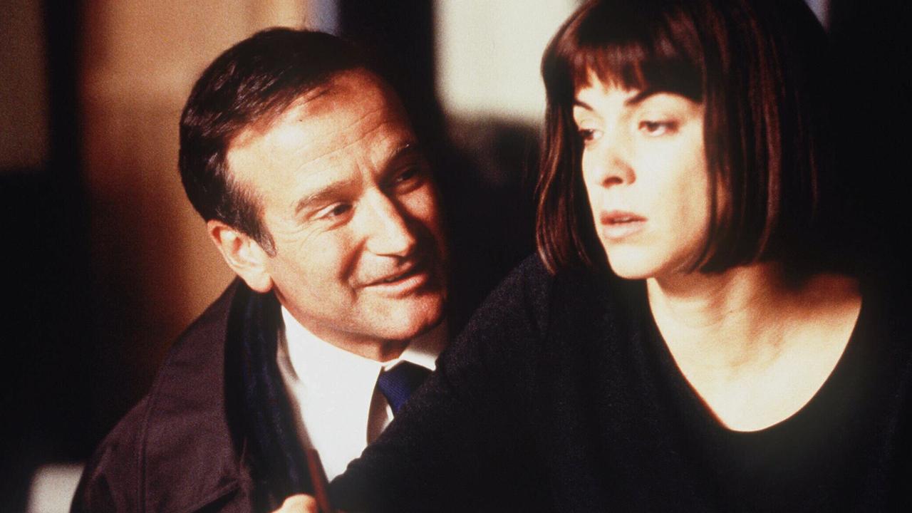 Robin Williams and Annabella Sciorra in What Dreams May Come.