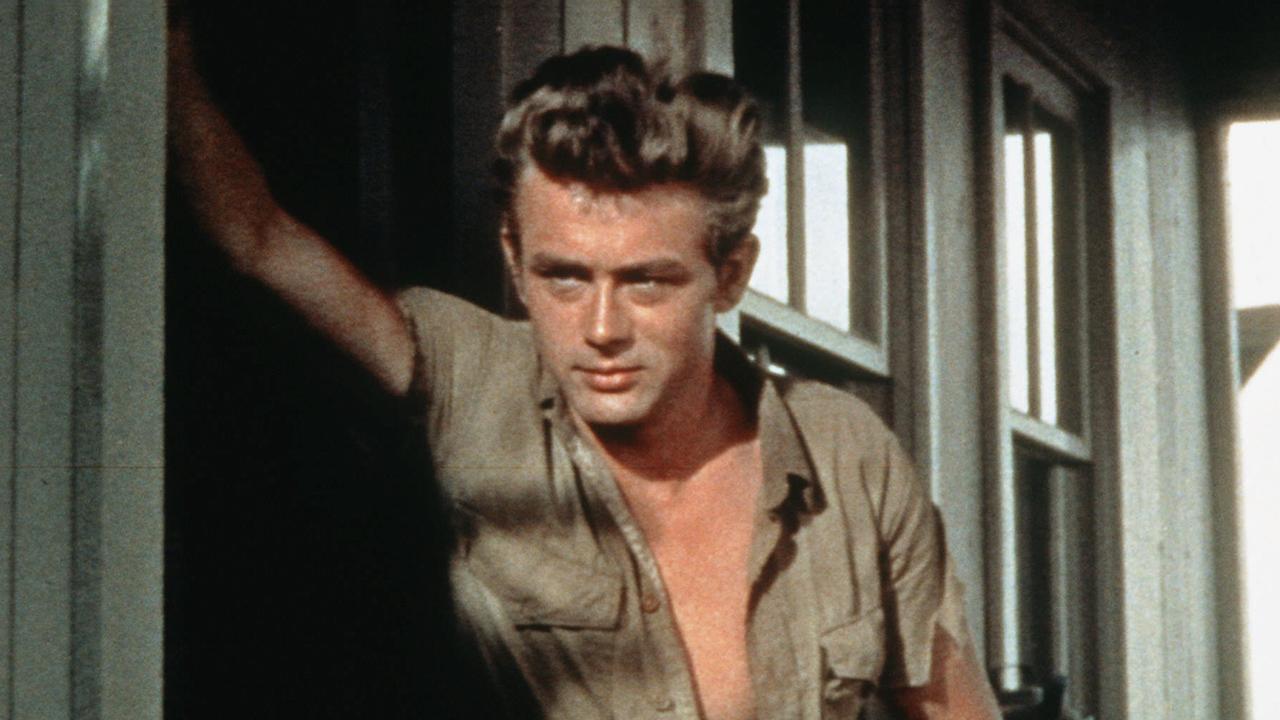 Actor James Dean appears in a scene from the 1956 movie, 