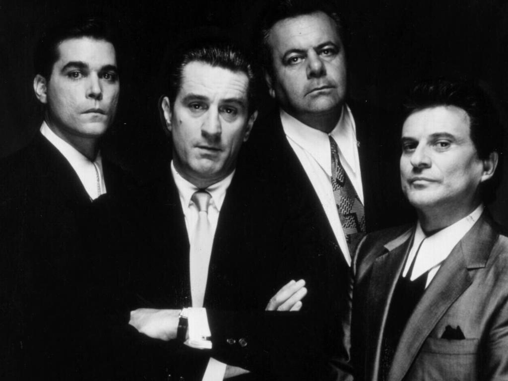 the cracking cast of the classic gangster film<i> Goodfellas</i>, left to right, Ray Liotta, Robert De Niro, Paul Sorvino and Joe Pesci.