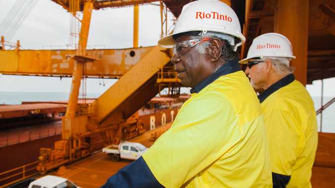 OPPORTUNITIES:Gumatj Corporation deputy chairman Djawa Yunupingu and chief executive Klaus Helms at Gulkula Mine