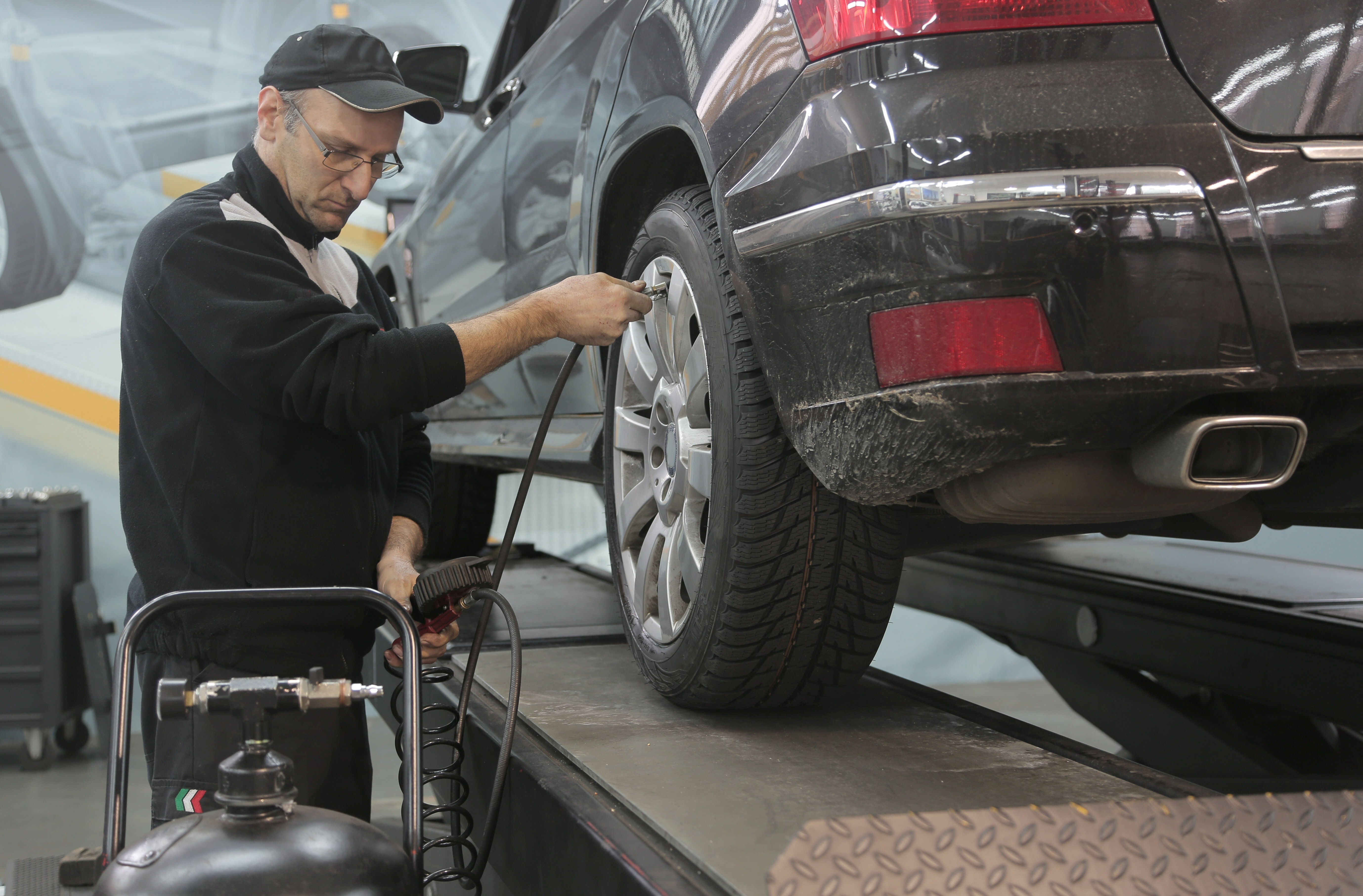 Check to make sure your tyres haven't deflated while they've stopped turning!