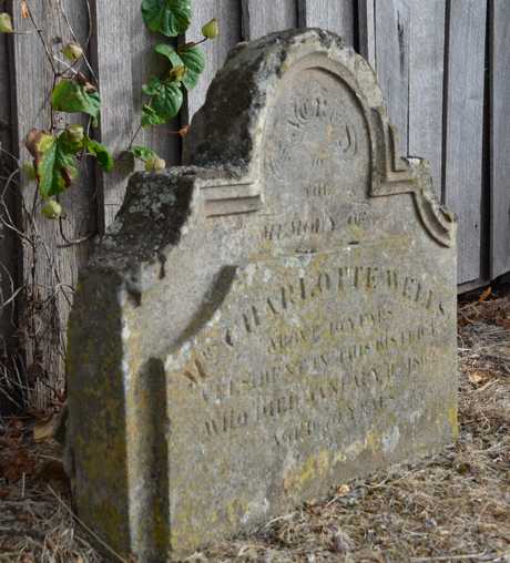Charlotte Wells' grave in Stephen St Anglican Cemetery, New Norfolk Tasmania. Photo: Peter Davies