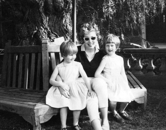 Barbara with daughters Sarah and Julia in younger years.