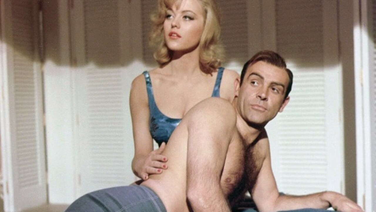 Connery as Bond with Margaret Nolan in Goldfinger.
