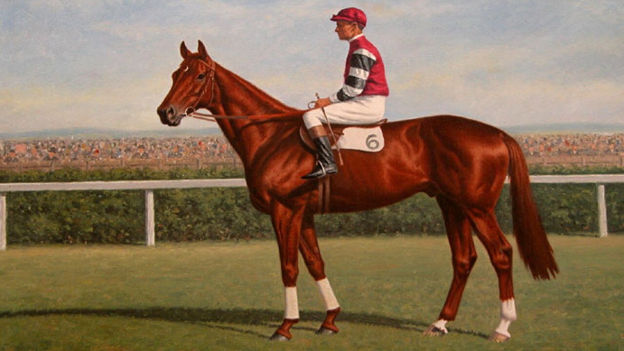 A painting of Phar Lap.