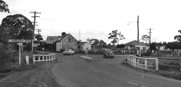 Fishers Ghost Creek, Emily's Cottage and surrounds, as shot by Arnold McGill in the early 1950s. Photo: McGill Family Collection/Campbelltown City Council