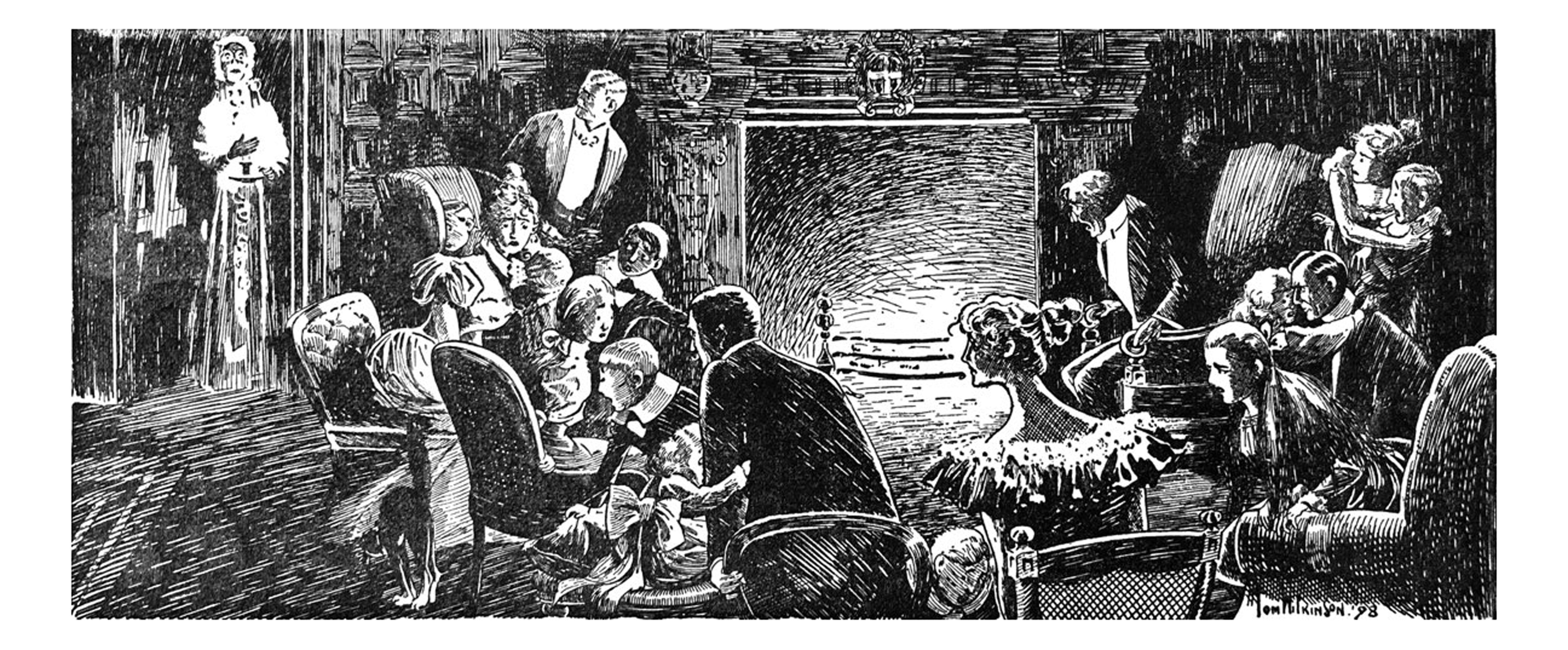 Families and friends have been telling the tales of ghosts and spirits for centuries. Photo: Punch's Almanack for 1899.