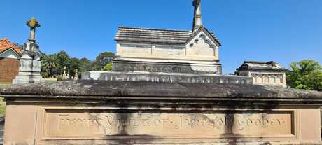 James was buried in the Toohey Family Vault in Rookwood Cemetery. Photo: Kevin Banister