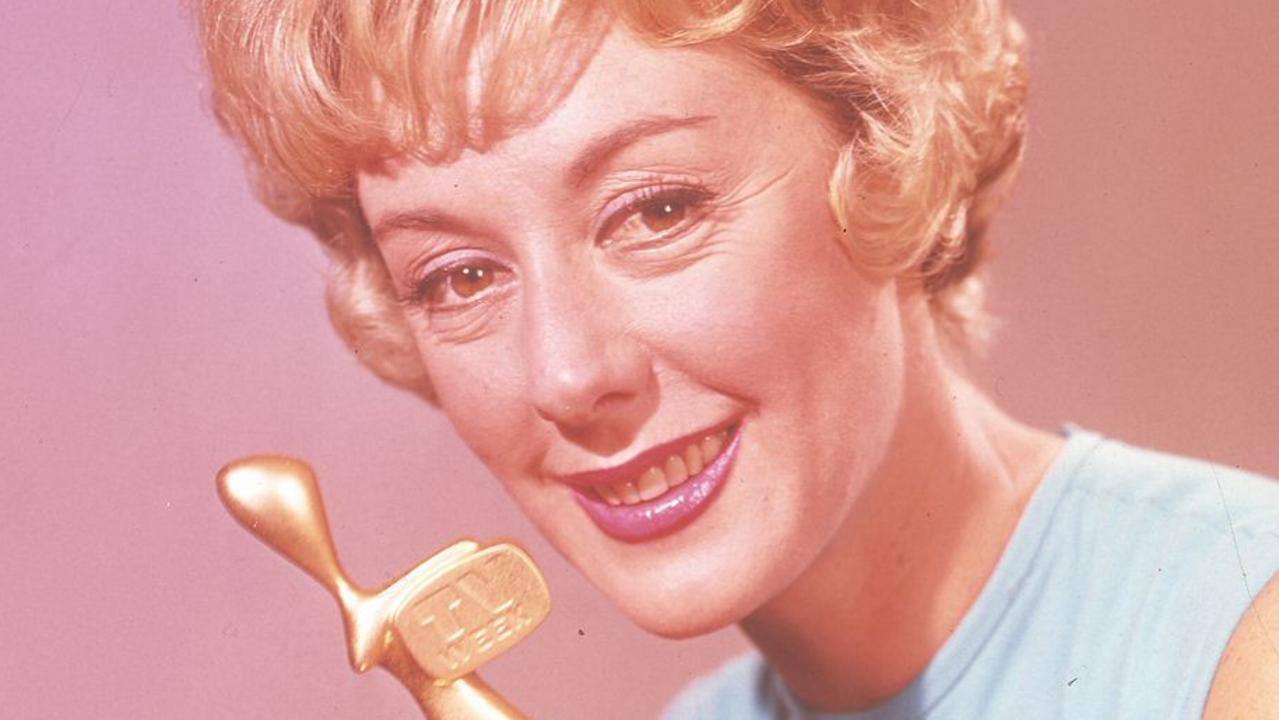 Lorrae Desmond with her gold logie in a 1962 photo. Pic Courtesy of TV week.