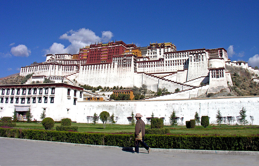 The Potala Palace is in the city of Lhasa, Tibet. The winter palace of the Dalai Lamas from 1649 to 1959, it has since then become a museum, and a World Heritage Site since 1994. 