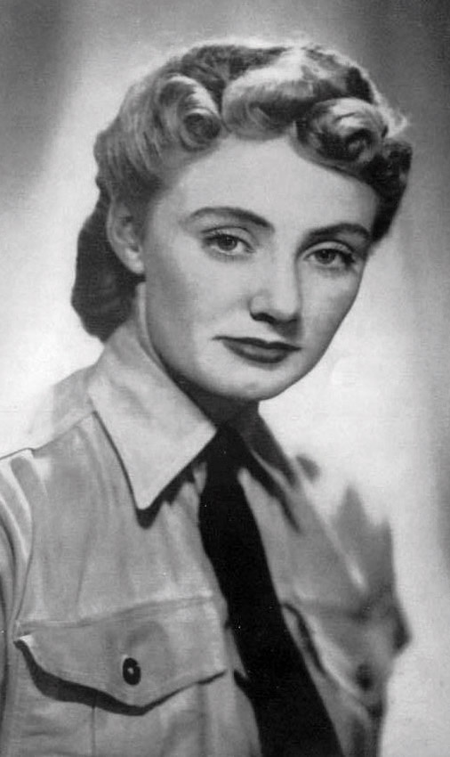 A portrait of Audrey wearing her WAAAF uniform.