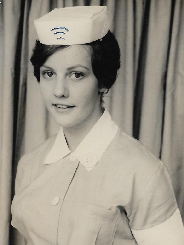 Noela Withington as a trainee nurse at Geelong Hospital in 1962