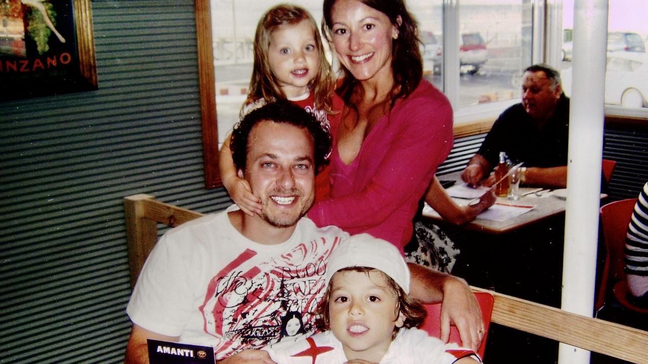 Laurie Chitti with wife Rita and his young children Franco and Alessia. Picture: Supplied