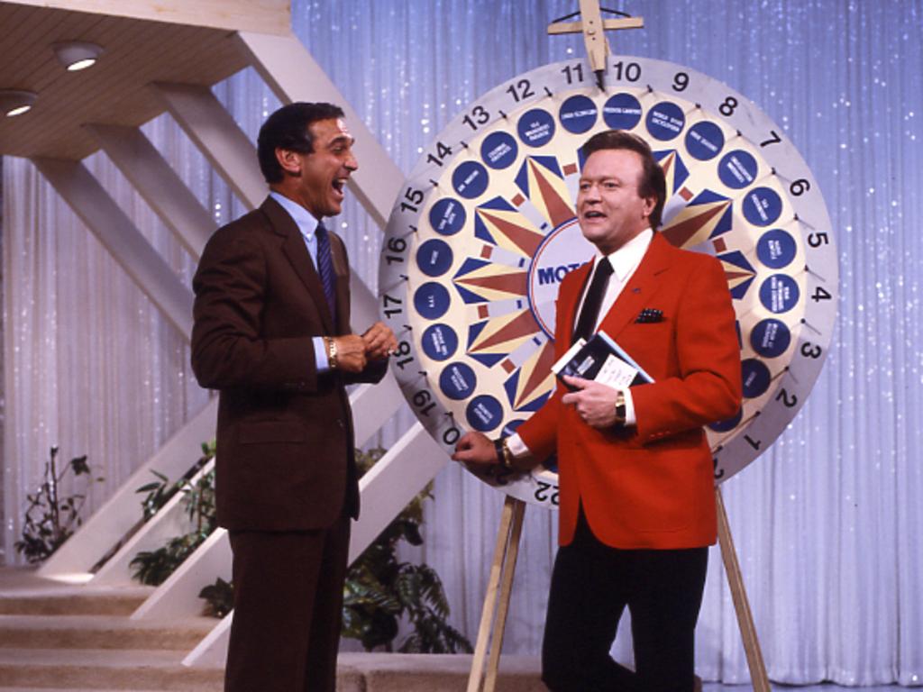 Bert Newton and Don Lane and the famous wheel on The Don Lane Show.