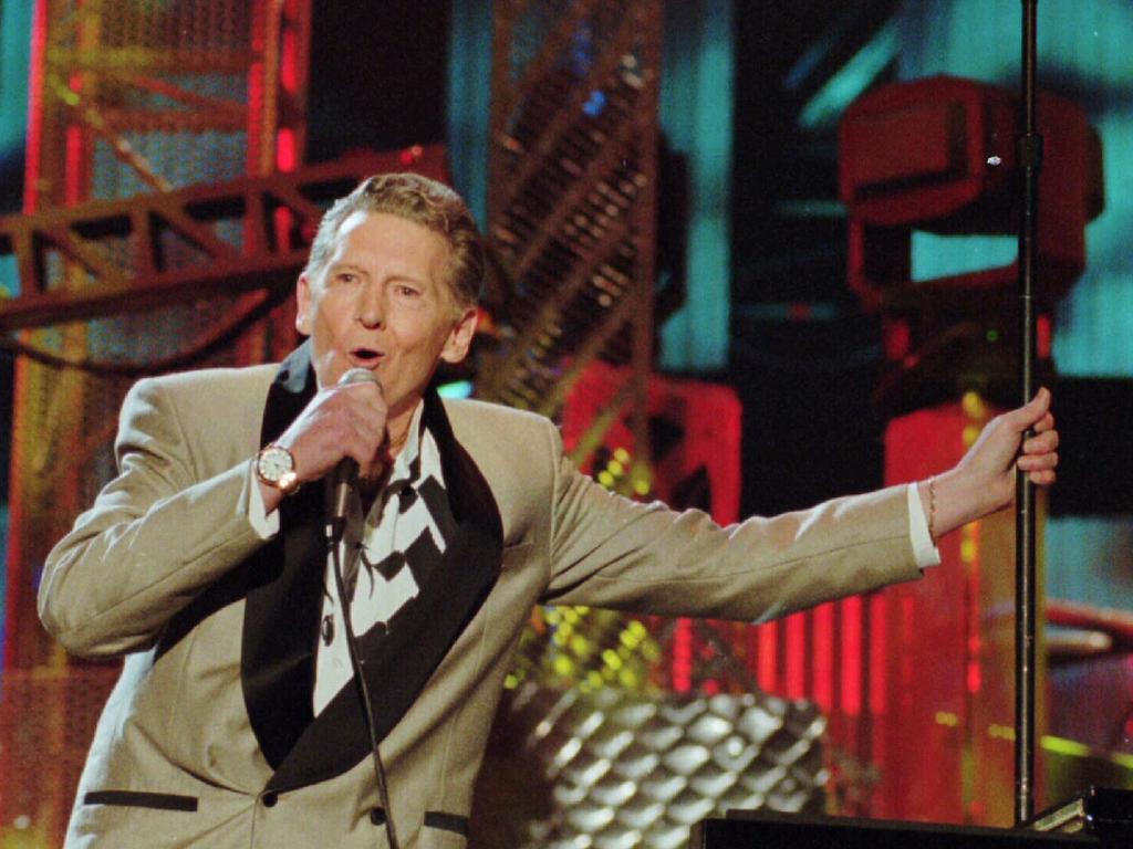Jerry Lee Lewis at the Rock &amp; Roll Hall of Fame in 1995.