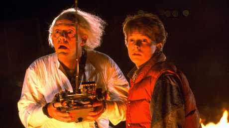 With Christopher Lloyd in 1985 film Back to the Future.