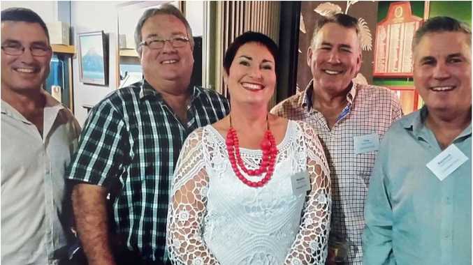 The Balanzategui children grew up in Stone River on a cane farm started by their grandparents in 1915. Dr Maryanne Balanzategui is pictured with four of her brothers, from left: Bingen, Vince, Tony and Raymond Balanzategui.
